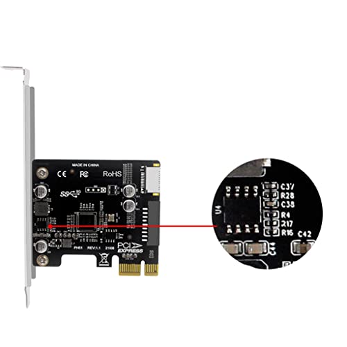 Tarjeta de expansión PCI-E a USB 3.0 Tipo-E con conector interno de 19 pines para panel frontal 7