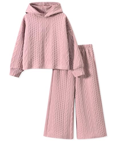 Image of fioukiay Toddler Girls Casual Sweatsuit Pullover Hoodie Sweatpants Outfits