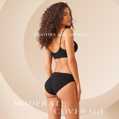 SIMIYA 7/10 Pack Cotton Underwear for Women Stretch Hipster Underwear Panties Breathable Soft Bikini Underwear4
