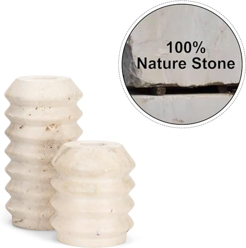 Worhe ZT002 Candle Holders True Natural Travertine Stone 0.4 Inch Thick thumb #4
