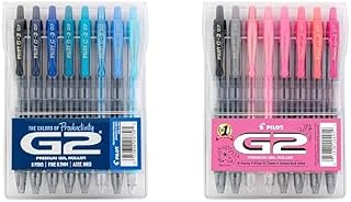 Pilot G2 Boost Premium Gel Roller Pens Bundle: Productivity & Positivity 8-Pack Pouches – Assorted Colors, Fine Point (0.7 mm)