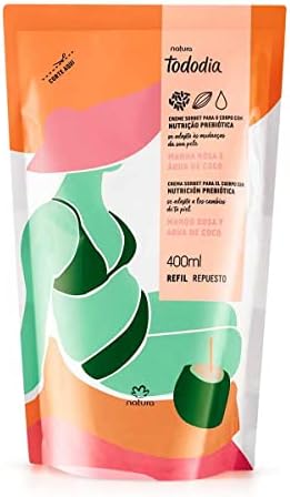 Refil Creme Hidratante Manga Rosa Água Coco Tododia Natura 400ml