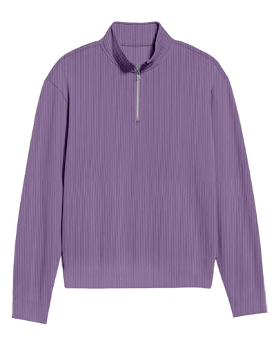 Men's Quarter Zip Pullover Long Sleeve Mock Neck Sweatshirts Solid Lightweight Casual Polo Shirts3