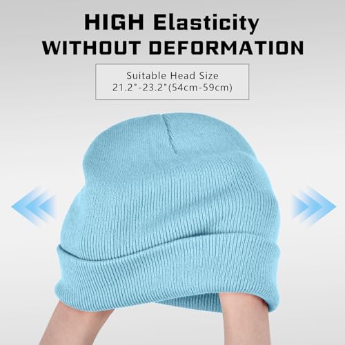 Image of ZOORON Beanie for Men Women Warm Winter Hat Unisex Soft Knit Cuffed Beanie