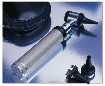 ADC5211EA - Diagnostic Economy Standard Otoscope, 2.5V German Lamp, 3X Lens, Bayonet Locking Head, Satin Finish Knurled Handle
