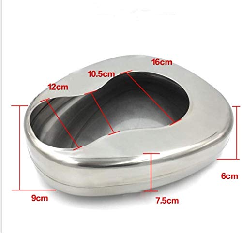 Stainless Steel Bedpan With Cover Strong Thick Stable Bedpan Heavy Duty Smooth Male And Female Elderly Bedridden Patient Personal Care, Hospital Home Bedpan Emergency Device #TOP5