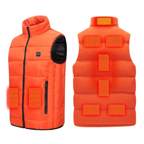 Gilet Chauffant électrique USB Homme Femmes avec 9 Zones de Chauffé Chauffante Veste Contrôle Unique et 3 Températures Réglables Vêtements Chauffants Sans Manches Lavable pour Extérieur Moto Chasse