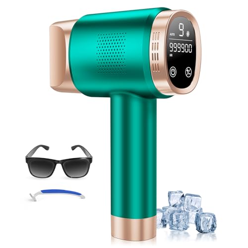 21J IPL Geräte Haarentfernung mit 8℃ Eiskühlsystem, Laser Haarentfernung 9 Stufen & 600 NM Rotlicht, LCD-Touchscreen IPL Haarentfernungsgerät für Frauen Männer, Gesicht Arm Bikinizone Körper