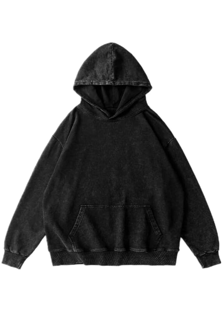 【U LAN】(UNISEX) Wavy Heavy Sweat Hoodie Amazon.com: youcai Mens Oversized Pullover Casual Vintage
