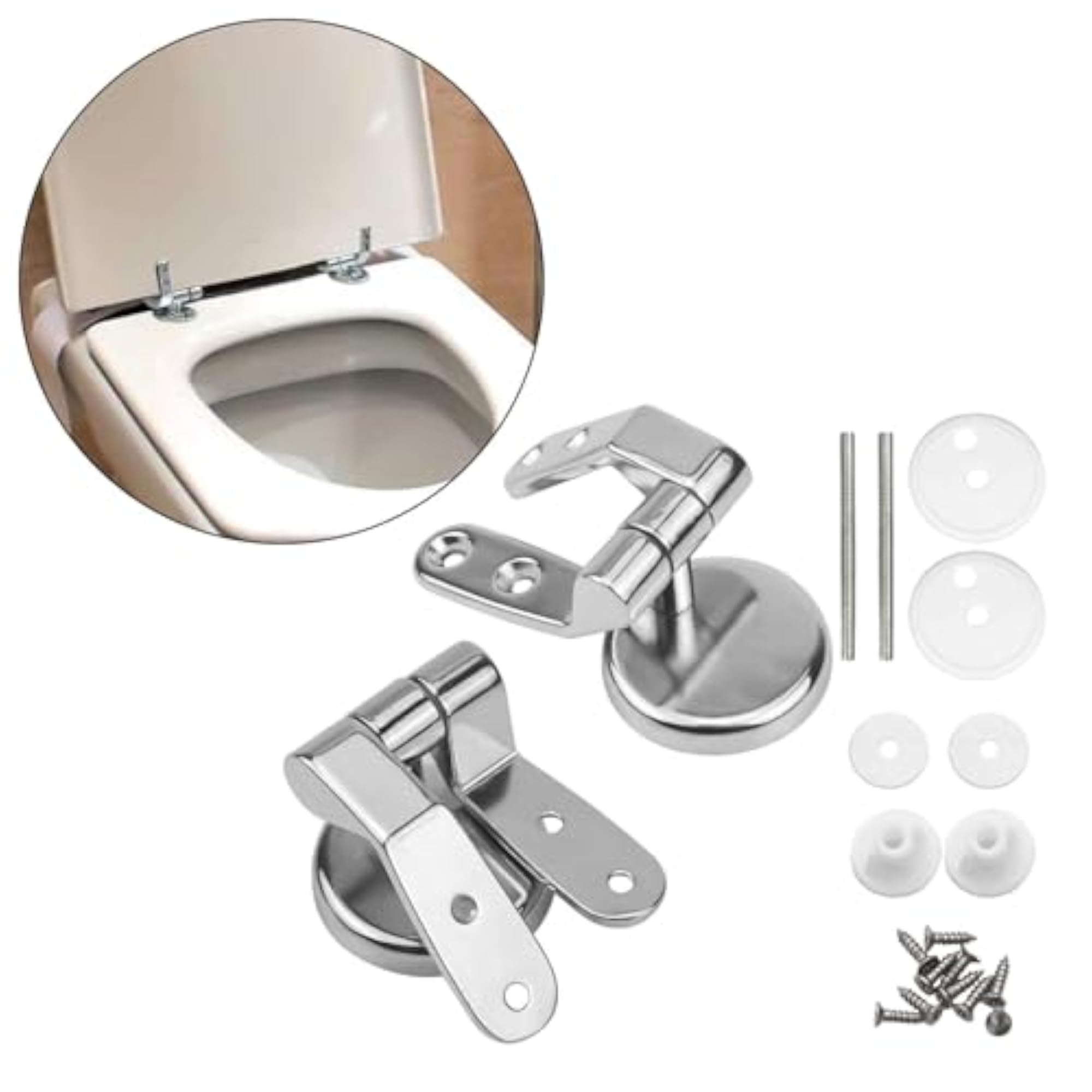Universal Adjustable Replacement Hinges for Toilet Lid