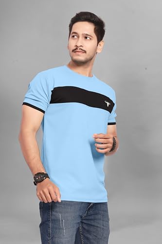 Image of Men's Polister Solid Round Neck Half Sleeve Shirt(D P K P-1284)