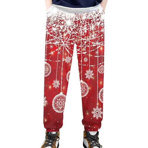AmzPrint Girls Christmas Sweatpants Casual Long Sweatpants for Xmas Party Baggy Jogger Lounge Sweat Pants