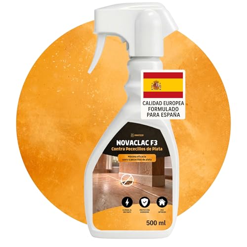 NOVACLAC F3 Mata Pececillos de Plata – Spray Insecticida 500 ml PT18 – Elimina pececillos de plata al instante – Protección duradera – Uso interior y exterior – Calidad europea formulada para España