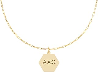 Alpha Chi Omega Paperclip Necklace — ACO 18K Gold Plated Sorority Gifts Necklace, Long-Lasting Alpha Chi Omega Gifts for Women