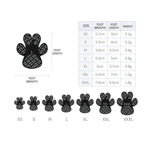 Anti-Rutsch Pfotenschutz für Hunde 4 Stücke,Selbstklebende Silikon-Gel Beständig rutschfest Traktion Hund Schuhe Hundeschuhe Hundesocken Ersetzen XXL (Schwarz, M)