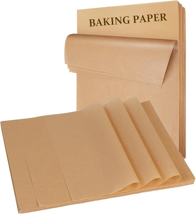 Premium 12x16 Baking Paper – 200 Pcs Non-Stick, Food Grade, Oven Safe, Disposable Parchment Sheets for Baking, Roasting, Cooking, Microwave Use, and Easy Cleanup