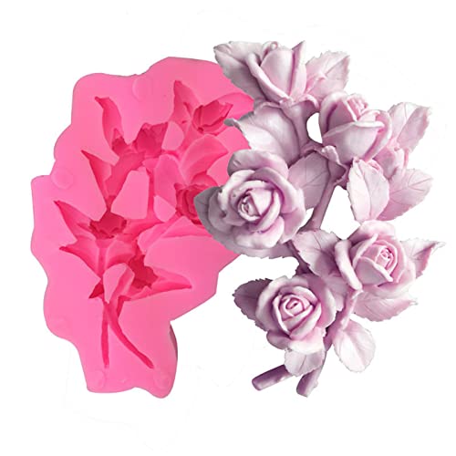 3D Rose Flower Silicone Fondant Mold Soap Mold Cake Topper Chocolate Candy Mold Epoxy Resin Decorative Craft Jewelry Making Mould Polymer Clay Mold Pastry Baking Tools #TOP13
