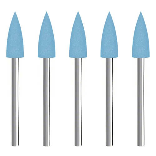 5x Universal Gummipolierer 'Geschoss' [Ø 6 x 16 mm | ultrafein] für Dremel uvm Cover