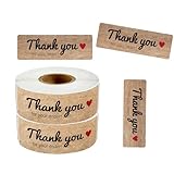 600Pcs Brown Kraft Paper 3 inch Large Thank You Stickers, Packaging Stickers,Suitable for All Types of Businesses, Shop Owners, Craftspeople, (Thank You for Your Order).120 Count/Roll.
