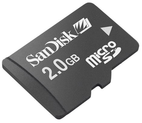 Sandisk 2Gb Microsd / Transflash Card W/Sd Adapter Camcorder #TOP1