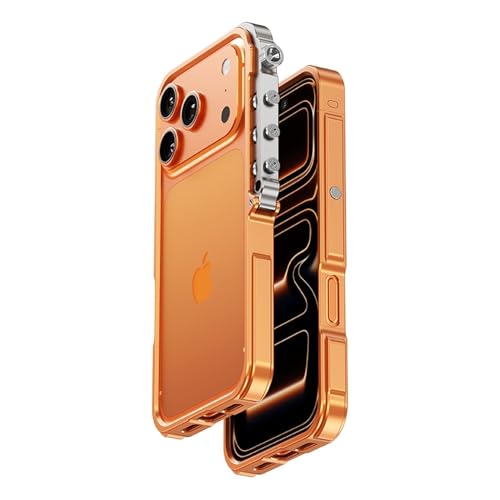 Coque iPhone 15 Pro orange antichoc idéale pour vos déplacements urbains