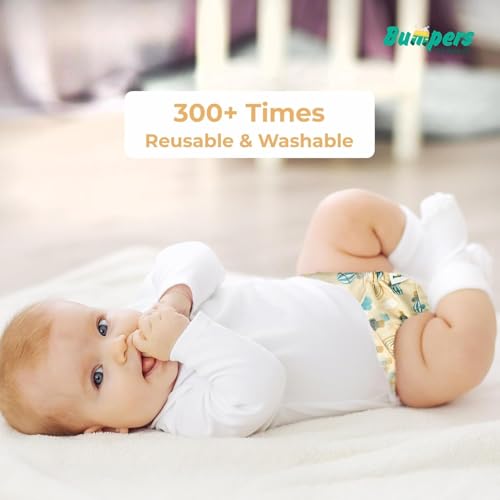 Image of Bumpers Premium & Ultra Soft Reusable Cloth Diaper with Insert Pad | Extra Absorbant, Washable, Waterproof & Adjustable Cloth Diaper for Babies /Kids, 3M-3Years (Pack of 1, Free Size, Light Pink)