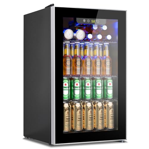 Kndko 3.2 CuFt Beverage Refrigerator, Touch Digital Temp