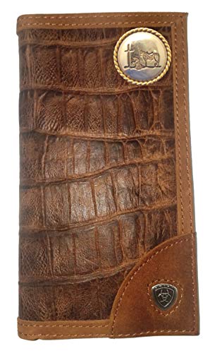 Custom Ariat Large Praying Cowboy Church Long Gator Print Leather Wallet