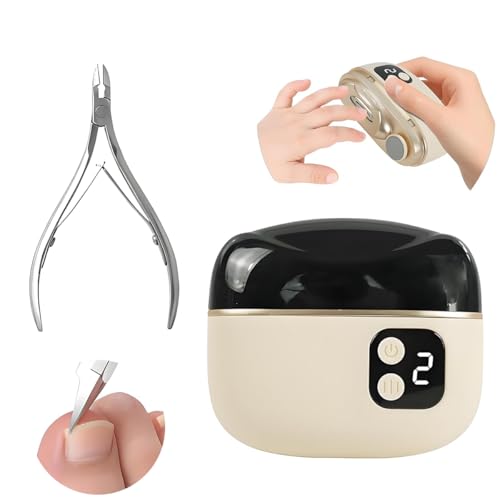 Electric Nail Clipper, 2026 Improved Nail Clippers Set, Includes an Automatic 2-in-1 Nail Clippers (with LED Light & Storage Box), an Cuticle Trimmer,Nail Care Kit - Ideal for All Your Nail Care Needs