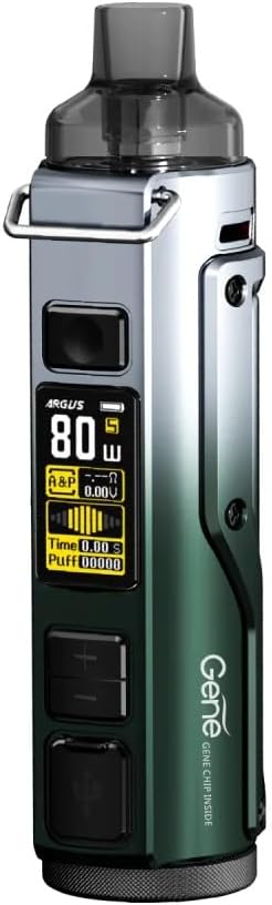 VOOPOO Argus Pro 80W Pod Kit with PNP Tank 2mL 3000mAh Battery (Green Silver New Color) Elegant, Compact and Long-Lasting Voopoo Vape E Cigarettes Kit No Nicotine