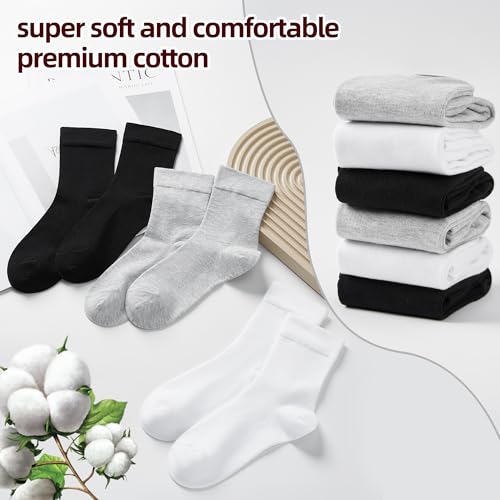 Image of Corlap Women's Thin Above Ankle Socks - 6Pairs Cotton Casual Bootie Dress Crew Socks