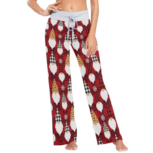 Pantalon pyjama de Noël nains flocon de neige en tissu doux et extensible taille L