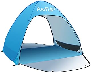 Amflip Automatic Instant Pop Up Beach Tent,Extra Large Lightweight Ventilated Sun Shelter Tent with Double Zipper Door,Storage bags for 1-3 Person,UPF 50+ for UV Waterproof Windproof Sun Shade