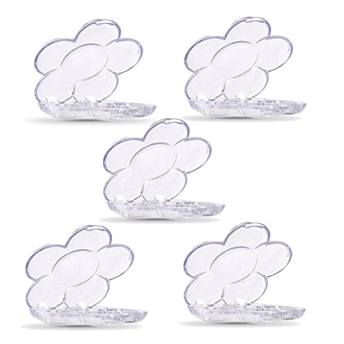 5 Pieces Flower Shape 6 Grids Empty Eyeshadow Tray with Aluminum Palette Refillable Powder Lipstick Cosmetics Container Box for Festivals Party Club Appointment Wedding