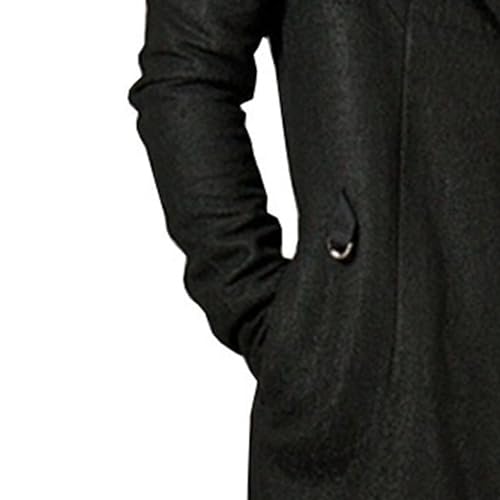Men's Long Hooded Shawl Cardigan Lightweight Gothic Overcoat Ruffle Shawl Collar Drape Cape Overcoat with Pockets3
