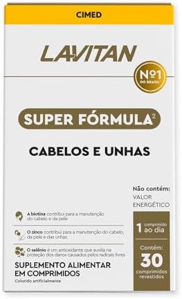 LAVITAN Super Fórmula Vitamina Cabelos Unhas 30 comprimidos