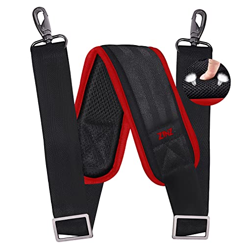 Image of ZINZ 79 inch Shoulder Strap, Extra-thick Fixed Cushion Pad and Dual Clasps Universal Replacement Strap with Metal Swivel Hooks for Laptop Bags, Luggage Bags, Camera, Crossbody (200cm,Wine Edge)