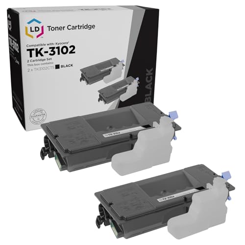 LD Products Toner Cartridge Compatible with Replacement for Kyocera FS-2100DN TK-3102 (Black, 2-Multipack) Compatible with The Following Kyocera-Mita Printer Model FS-2100DN