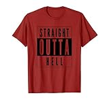 Straight Outta Hell Halloween Simple Black Design T-Shirt