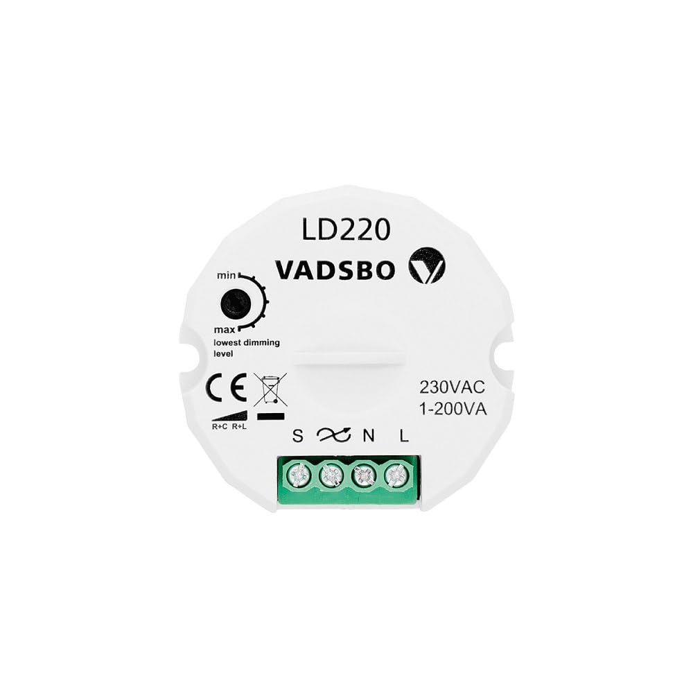 Dimmer Vadsbo LD220 (Selected by ECOBELLE), 1-200W, Traling Edge