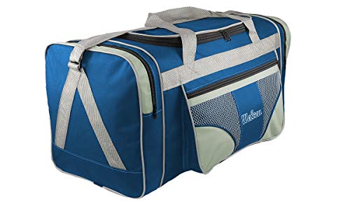 Bolsa mala de viagem grande 112l alças de mão e ombro r:1022 Cor:Preto/Azul
