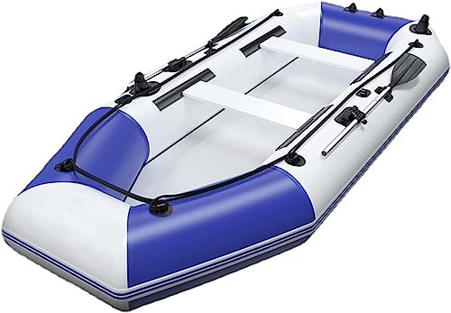Kayak Inflable de Pesca en tándem, Bote portátil de PVC Reforzado con remos y Bomba de Aire, 200 cm x 128 cm