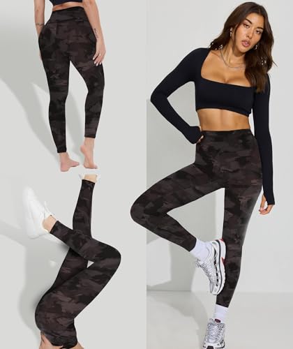 GAYHAY High Waisted Leggings for Women - Soft Opaque Slim Tummy Control Printed Pants for Running Cycling Yoga