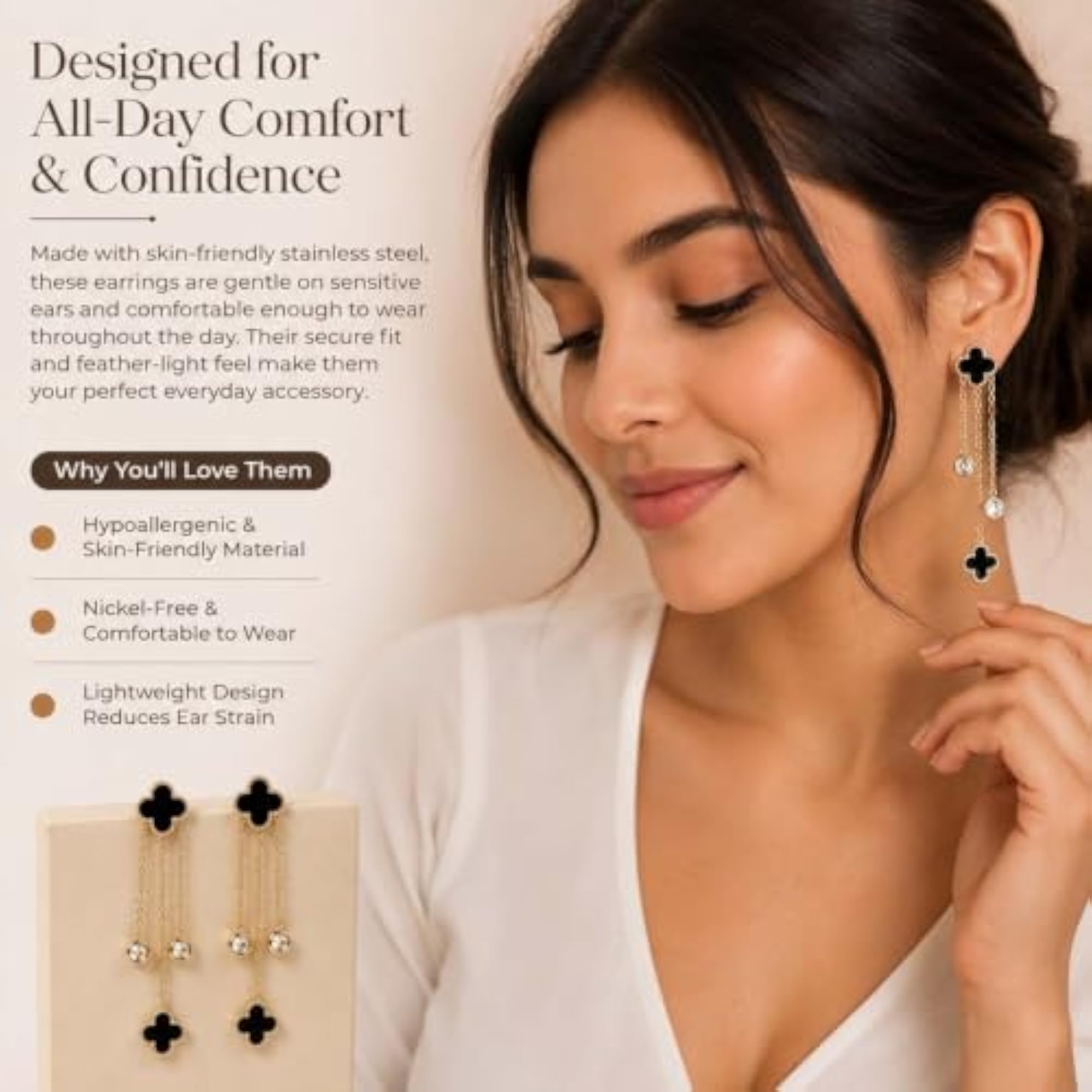 Women's Stainless Steel Anti-Tarnish Earrings, Lightweight
