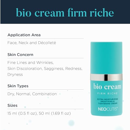 Image of NEOCUTIS Bio Cream Firm Riche - Extra Moisturizing Smoothing & Tightening Cream - Anti-Aging Face Cream for Day & Night - For Uneven Skin Tone, Texture, Wrinkles, & Sagginess - 15 ml (0.50 fl. oz.)