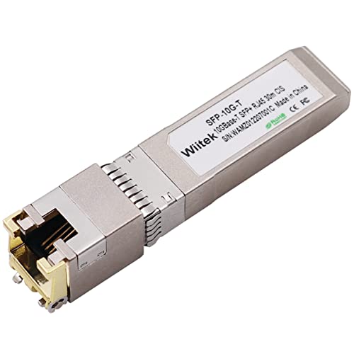 Image of 10Gb SFP+ to RJ45 Modules, 1.25G /2.5G /5G /10GBase-T Ethernet to SFP+ Transceiver Compatible for Cisco SFP-10G-T-X, Ubiquiti, Netgear AXM766, Mikrotik S+RJ10, Unifi (Cat 6a /7 or Better, 30-Meter)