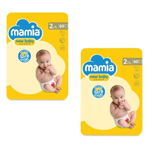 Mamia Newborn Size 2 Nappies 60 Jumbo Pack