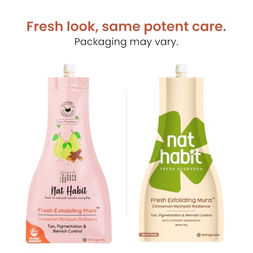 Image of Nat Habit Face Scrub Cinnamon Nashpati Radiance Exfoliating Mura For Tan, Deep Cleansing, Pigmentation & Blemish Control, Chemical Free (Pack of 2 x 25 gm)