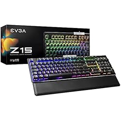 Teclado Z15 Evga EVGA Z15 RGB Teclado de Juegos, RGB Backlit LED, Interruptores Intercambiables Mechanical Kailh Speed Silver (Linear)