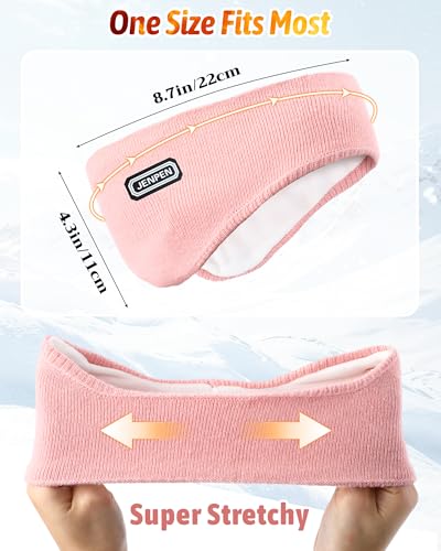 JenPen 3 Pcs Double-layer Ear Warmer for Kids Headband-knit Fuzzy Lined Winter Ear Muffs Cover for Boys Girls Ski Cycling(Light Color,3 Pcs)
